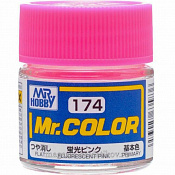 Краска художественная 10 мл. флуоресцентная розовая, глянцевая, Mr. Hobby - фото