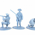 Солдатики из пластика LOD004 1/2 набора неполный Колониальный минитмен, 7 фигур, голубой 1:32, LOD Enterprises
