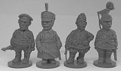 Сборные фигуры из смолы Гражданская война в России: Красные гусары 1917-22 гг., шаржевые фигуры - 4 шт. - фото