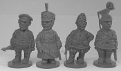 Сборные фигуры из смолы Гражданская война в России: Красные гусары 1917-22 гг., шаржевые фигуры - 4 шт. - фото