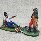 Миниатюра из олова Гибель генерала Лассаля 1809 год, 54 мм, Студия Большой полк (ИЛ1452.12.03.54) (ИЛ1452.12.03.54 )