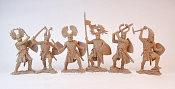 Солдатики из мягкого резиноподобного пластика Германские рыцари - 3 (бежевый цвет), н 6 шт, 1:32, Солдатики Публия - фото