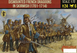 Солдатики из пластика Dismounted French Dragoons in Skirmish (1/72) Strelets (254) (254)