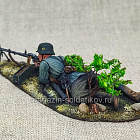 Миниатюра из олова Немецкий пулеметчик на позиции, 54 мм (ИЛ1945.14.03.54) (ИЛ1945.14.03.54 )
