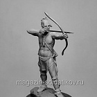 Сборная миниатюра из металла Ирокез (№6) с луком, 54 мм, Chronos miniatures