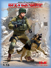 16102 Офицер подразделения K-9 IDF с собакой 1:16 ICM