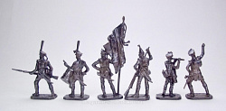 Русская пехота, 1812 г., часть №1 (бронза) 6 шт, 40 мм, Солдатики Публия (PTS-4047Б) (PTS-4047Б)