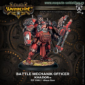 Сборная миниатюра из металла PIP 33081 Khador Battle Mechanik Officer Unit Attachment BLI Warmachine - фото