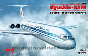 14405 Самолет Советский пассажирский Ильюшин-62М (1/144), ICM			