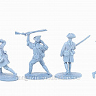 Солдатики из пластика LOD004 1/2 набора Колониальный минитмен (Colonial minutemen), 8 фигур, голубой 1:32, LOD Enterprises