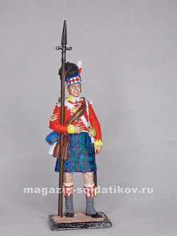 Миниатюра в росписи Сержант шотландской пехоты, 1815 год, 1:32, Сибирский партизан (СП105) (СП105)