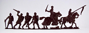 Солдатики из пластика Барон Хлодомир и его люди 54 мм ( 4+2 шт, шоколадный цвет), Воины и битвы - фото