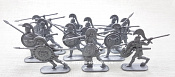 Солдатики из пластика Воины древней Эллады, набор №1 (12 шт, серебряный) 52 мм, Солдатики ЛАД - фото