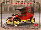 24030 Парижское такси модели AG 1910 г., 1:24, ICM											