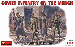 Сборные фигуры из пластика Советская пехота на марше MiniArt (1/35)