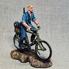 Миниатюра из олова Германский велосипедист, 1941 год, 54 мм, Студия Большой полк (ИЛ2447.14.03.54) (ИЛ2447.14.03.54 )