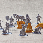 Солдатики из пластика Хлеб-всему голова, полный набор (14 шт, серебряный) Воины и битвы