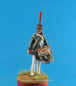 Сборная модель из смолы Ротный барабанщик гренадерских полков, Россия 1812-17 гг., 54 мм, Chronos miniatures