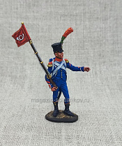 Миниатюра из олова Сержант-фурьер французской легкой пехоты 1805-12 гг, 54 мм, Студия Большой полк - фото