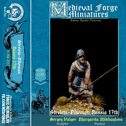 Сборная миниатюра из смолы Strelets-pikeman, 16-17 th, 54 mm Medieval Forge Miniatures (B-54-022) (B-54-022)