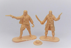 Солдатики из пластика Пираты, набор 2 шт (бежевые), 1:32, Уфимский солдатик