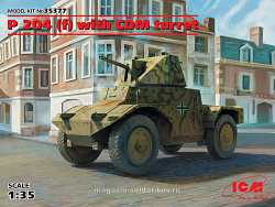 Сборная модель из пластика Panzerspahwagen P 204 (f) c башней, немецкий бронеавтомобиль ІІ МВ (1/35) ICM
