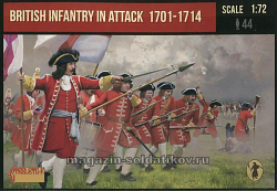 Солдатики из пластика British Infantry in Attack 1701-1714, (1/72) Strelets (231) (231)