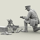 Сборная фигура из смолы SM 3123 Старший лейтенант РККА с трофейным японским пулемётом (тип 92), 1:35, SOGA miniatures (SM-3123) (SM-3123)
