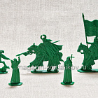 Солдатики из пластика Тевтонский орден.Магистр и его ставка, 54 мм (6 шт, пластик, зеленый) Воины и битвы