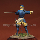 Сборная фигура из смолы SM 75-004 Пикинёр шведской пехоты. Северная Война 1700-1721, 75 мм, SOGA miniatures