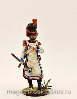 Миниатюра из олова Сапер 2-го пехотного полка. Берг, 1807-12 гг, 54 мм, Студия Большой полк