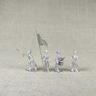Сборные фигуры из металла Польские повстанцы Набор №1, Комгруппа (4 фигурки), 28 мм, Figures from Leon
