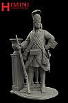 Сборная миниатюра из смолы Офицер гренадерских рот гвардейских полков. Россия 1712-18 года, 75 мм, HIMINI - фото