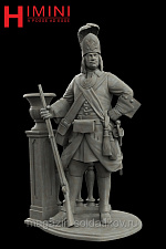 Сборная миниатюра из смолы Офицер гренадерских рот гвардейских полков. Россия 1712-18 года, 75 мм, HIMINI - фото