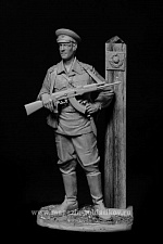 Сборная миниатюра из смолы Пограничник, 1950-60 гг, 75 мм, Баталия миниатюра - фото