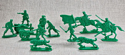 Солдатики из пластика Конкистадоры, Командиры и артиллерия, 54 мм (12 шт , пластик, зелёный) Воины и битвы - фото