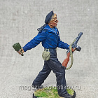 Краснофлотец с автоматом ППШ и гранатой РПГ- 40, 1943-45 гг. СССР, 54мм, Красный фронт, 54 мм (КФ-016) (КФ-016)