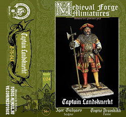 Сборная миниатюра из смолы Captain of the landsknecht, 75 mm (1:24) Medieval Forge Miniatures