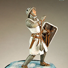 Сборная миниатюра из металла Раненый сержант тевтонского ордена 1242 г, 1:30, Оловянный парад
