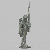 Сборная миниатюра из металла Фузилер в шляпе, идущий, Франция 1800-1806 гг, 28 мм, Аванпост - фото