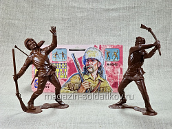 Сборные фигуры из пластика Американские скауты,набор из 2-х фигур, №2 (коричневые,150 мм) АРК моделс