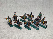 Солдатики из пластика в росписи Гвардейские конные егеря. Франция 1812 год - набор 9 шт., Revell - фото