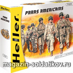 Солдатики из пластика Набор солдатиков «Американские парашютисты» 1:72 Хэллер
