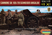 Солдатики из пластика Cannone da 105/28 Schneider Ansaldo with Italian Crew (1/72) Strelets - фото