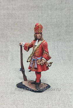 Миниатюра из олова Офицер-гренадер армии Петра Первого 1709-1711 гг., 54 мм, Студия Большой полк (ИЛ1392.10.02.54) (ИЛ1392.10.02.54)