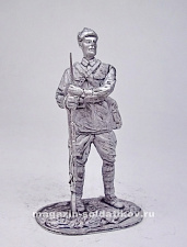 Миниатюра из олова 128 РТ Боец Красной Армии 54 мм, Ратник - фото