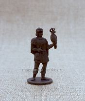 Материал - двухкомпонентный пластик Дворянин с соколом, 40 мм (смола, серый), Воины и битвы - фото