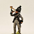 Миниатюра из олова Горнист роты егерей Авангардного батальона. Брауншвейг, 1815 г, Студия Большой полк
