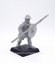 Сборная фигура из смолы Воин с копьем, 28 мм, Absolut wargames - фото