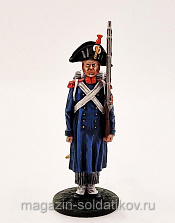 Миниатюра из олова Гренадер Императорской Гвардии в походной форме, 1807 г., Студия Большой полк - фото